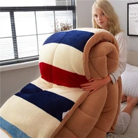 lamb wool quilt for winter thicken super warm comforter soft flannel blankets for beds print skin friendly comforters home decor