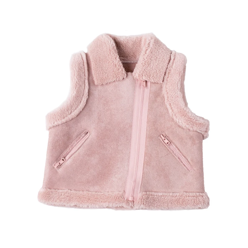 Детский замшевый жилет на молнии зимний для девочек 2020 вязаный малышей хлопковый