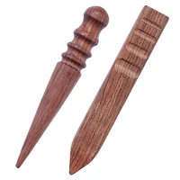 imzay multi size wood slicker leather solid wood round burnishing edge for polished edge leather craft working tool