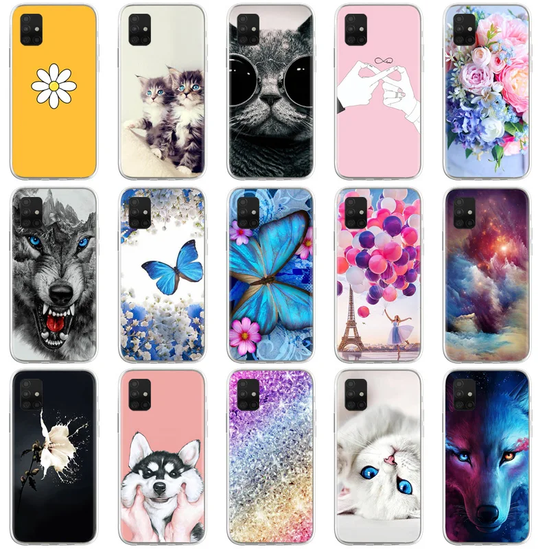 

For Samsung A51 Case 4G Galaxy A51 5G Back Cover Soft Silicone Fundas For Samsung Galaxy A51 SM-A515F A515 Phone Cases Bags Cat