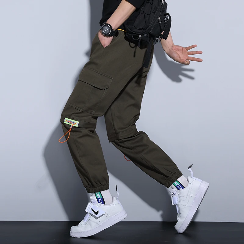 

NEW Men's Side Pockets Cargo Harem Pants Hip Hop Casual Male Joggers Trousers Fashion Casual Sports Cargo Pants Work Trousers