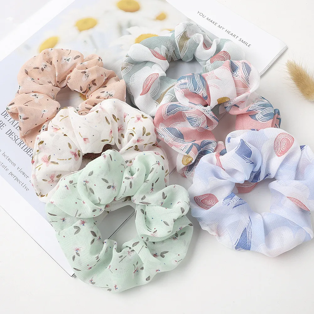 

Flower Women Scrunchie Ponytail Holder Hair Scrunchies Hair Ties Rope Elastics Hair Bands for Girls Scrunchie Hair Accessories