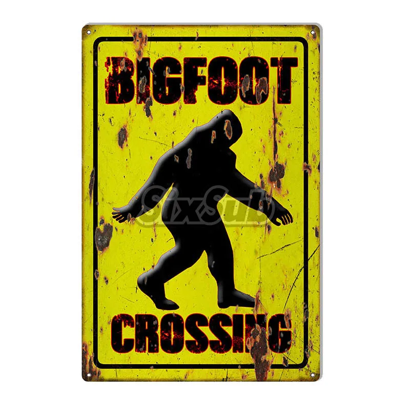 

Aged Looking Bigfoot Crossing Funny Warnin Motor Oil Car Retro stickers decals# 028009