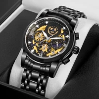 wwoor 2022 new top brand luxury men fashion black watch quartz wristwatchs business calendar waterproof chronograph reloj hombre