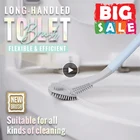 Щетка для чистки туалета с длинной ручкой, силиконовая щетка для туалета для гольфа, щетка для чистки без мертвых участков с настенным креплением и основанием для защиты от утечки, Новинка