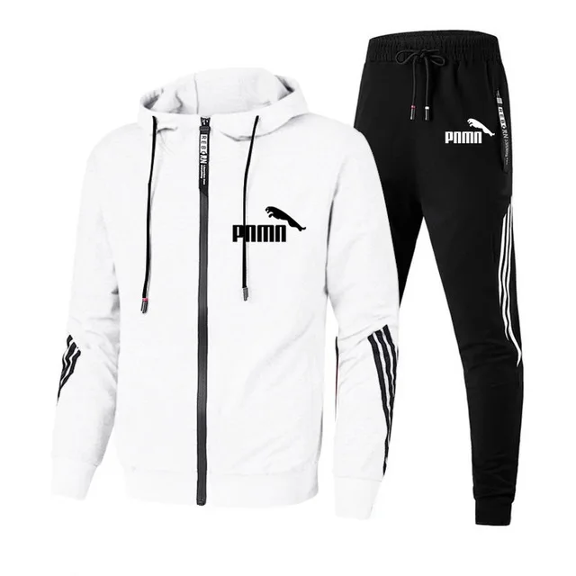

Brand puma Men 2set Piece Men Winter Jacket Casual Zipper Jackets Sportswear + Pants Sweatshirt Sports Suit Men Sets Clothing