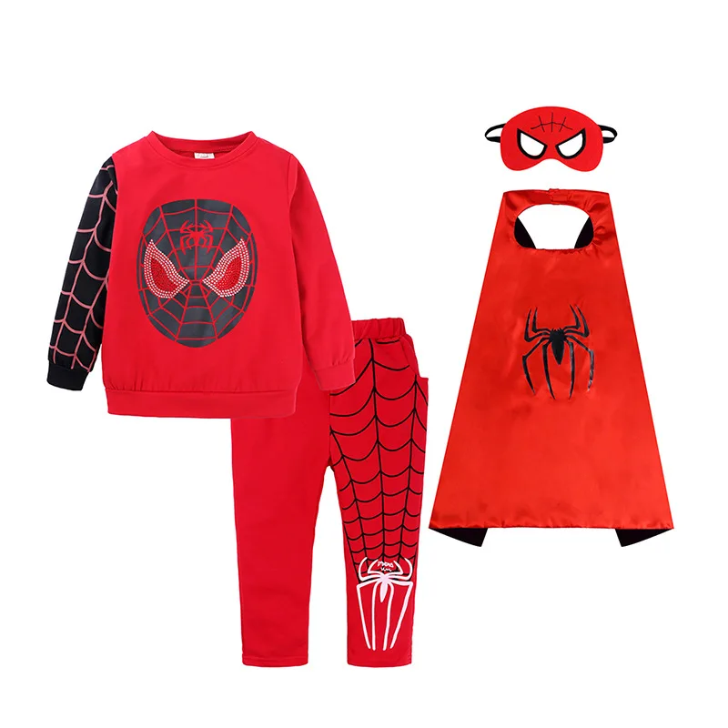 Осенне-зимняя детская одежда для мальчиков + маска плащ комплекты Spider-man