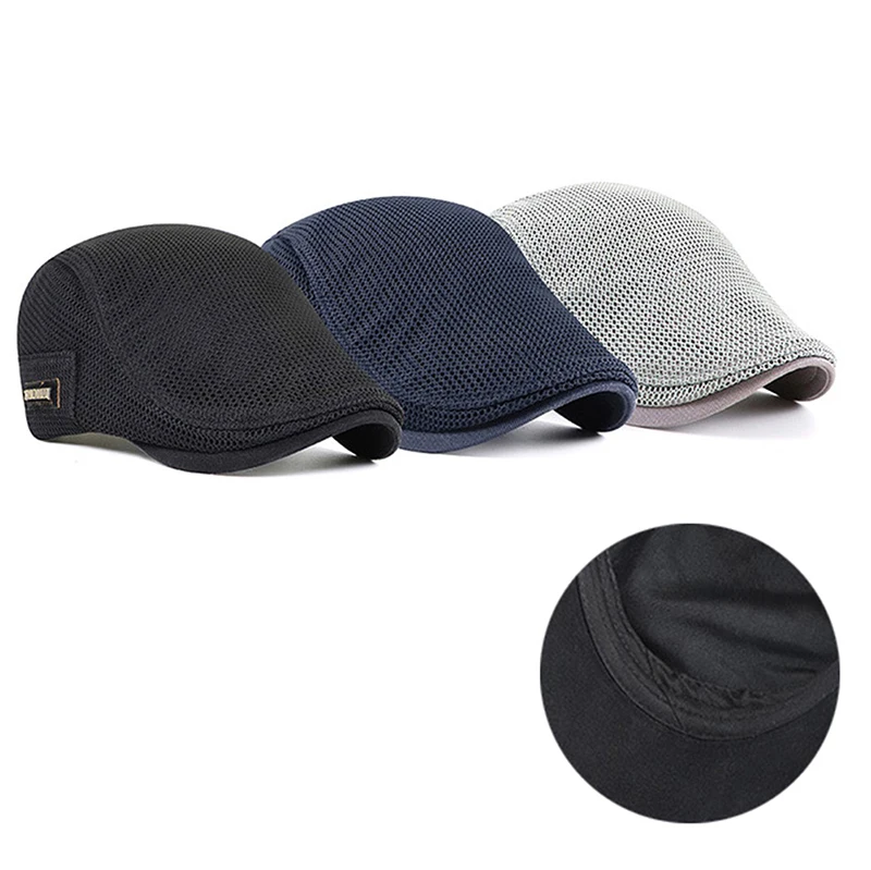

Cabbie Flat Cap Breathable Mesh Newsboy Beret Ivy Cap