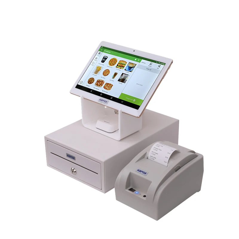 10-дюймовый табель дисплей Android POS машина с кассовой коробкой сенсорный экран и Google