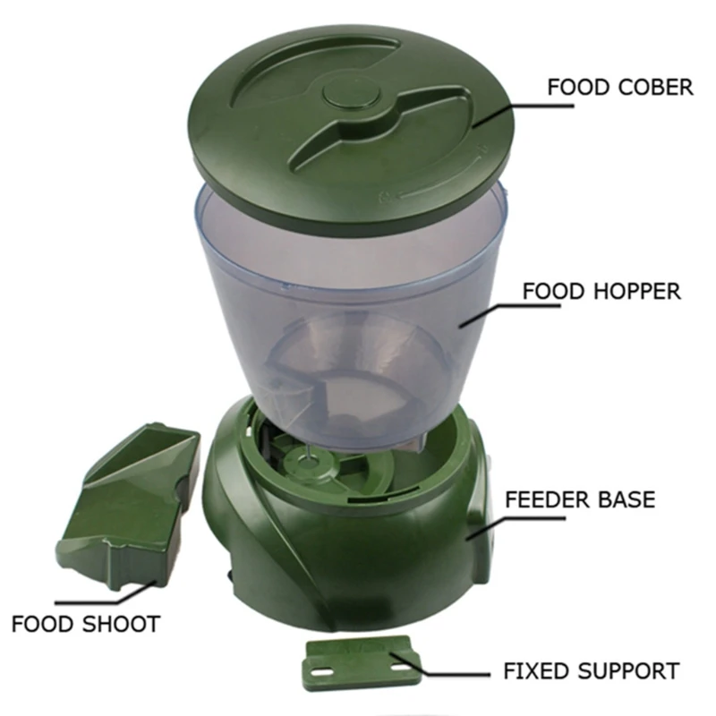 

Automatic large-capacity feeding device regularly.Fish food storage dispenser.fish tank feeder For Garden pond