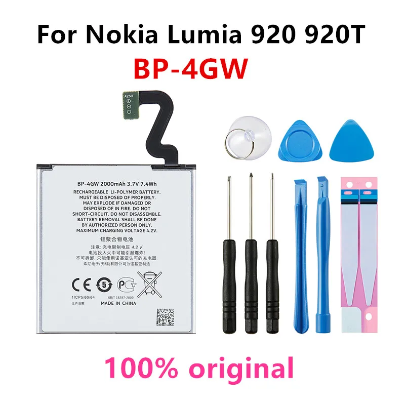 Batteria Di Ricambio Originale Bp-4Gw 2000Mah Per Nokia Lumia 920 920T Bp4Gw/Bp 4Gw Batterie Ai Polimeri Di Litio + Strumenti Gratuiti