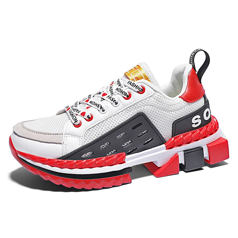 Unisex Hip Hop Streetwear Chunky Sneakers Men Casual Shoes Men Thick Bottom Fashion EVA Tenis Masculino Adulto Sneakers gold - Цвет: 7