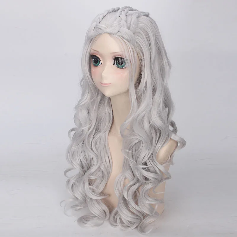 Дейенерис косплей парик Игра престолов Песнь Льда и Огня серебро блонд длинные