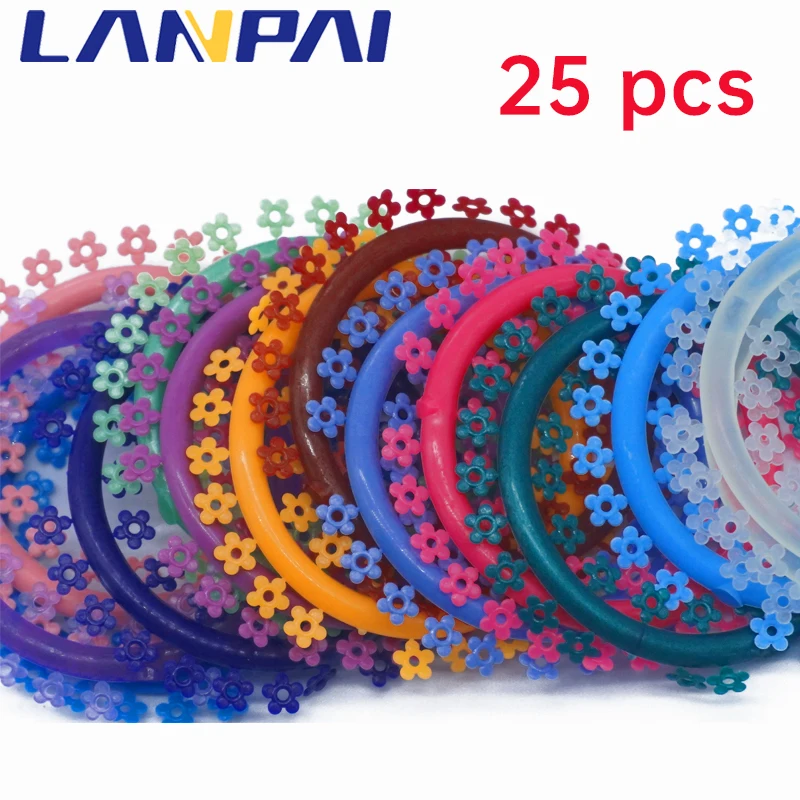 

25Pcs ï¼ˆ1000 circleï¼‰Dental Orthodontic Rubber Bands Elastic Placer For Braces Color ligation ring For children