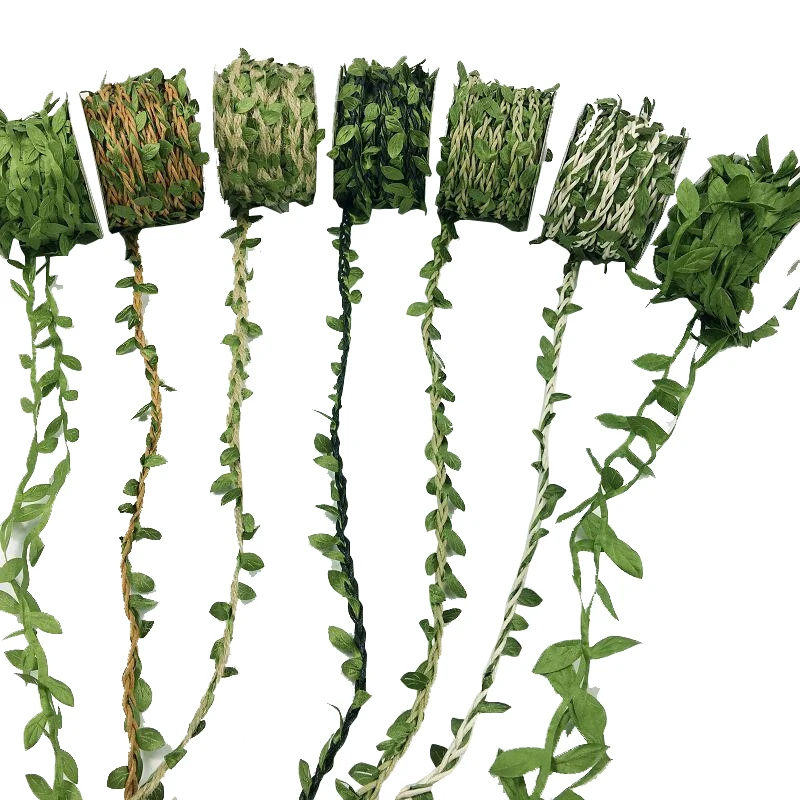 10 м/шт. зеленый лес отдела ротанга пеньковый Канат листья ручной DIY декоративные