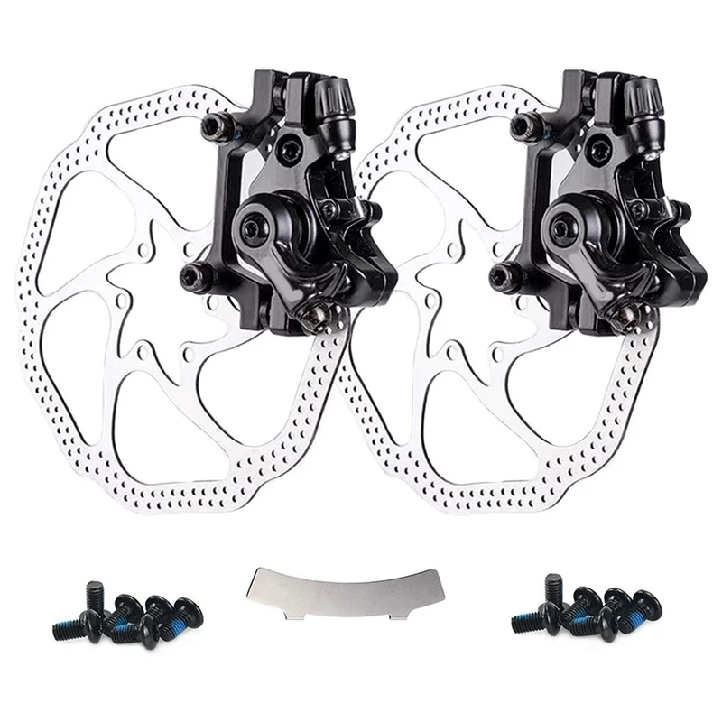 

JEDERLO Bicycle Disc Brake Kit Including Front And Rear Calipers 160Mm Rotor Mechanical Pad Adjuster For Mountain Bikes MTB BMX