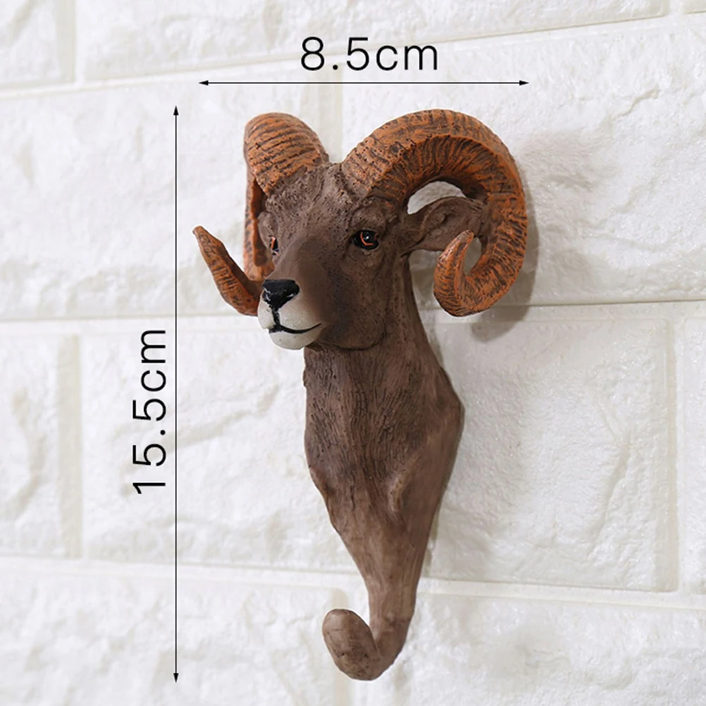 Hot Sale Durable Elephant Giraffe Zebra Head Wall Hook Hanger Bag Keys Clothes Holder Home Bar Restaurant Decor images - 6