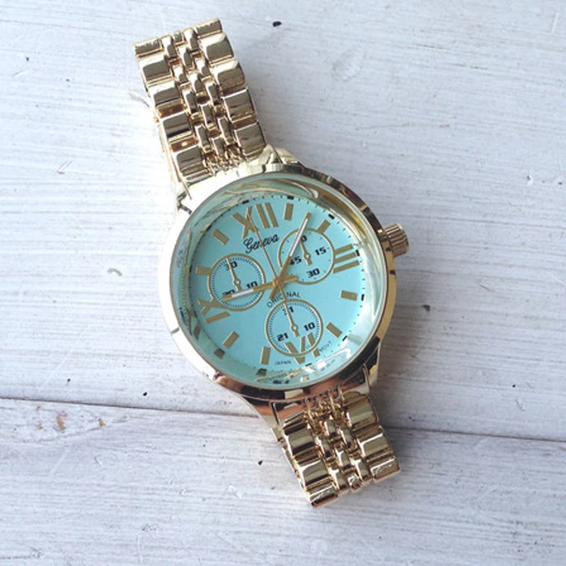 

Relogio Vogue Gold Bracelet Watch for Women Luxury Fashion GENEVA Cheap Quartz Wristwatch