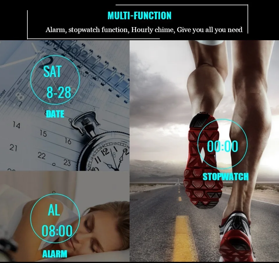 Наручные часы OHSEN мужские спортивные позволяющие заныривать на глубину до 50 м
