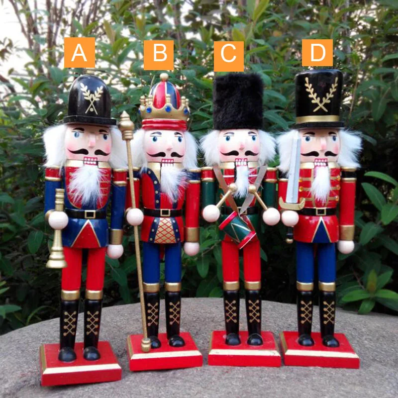 1pcs/lot Christmas Decorations 30cm The Nutcracker Puppet Home Garden Ornament Wood Etiquette Soldiers For Party Supplies | Дом и сад