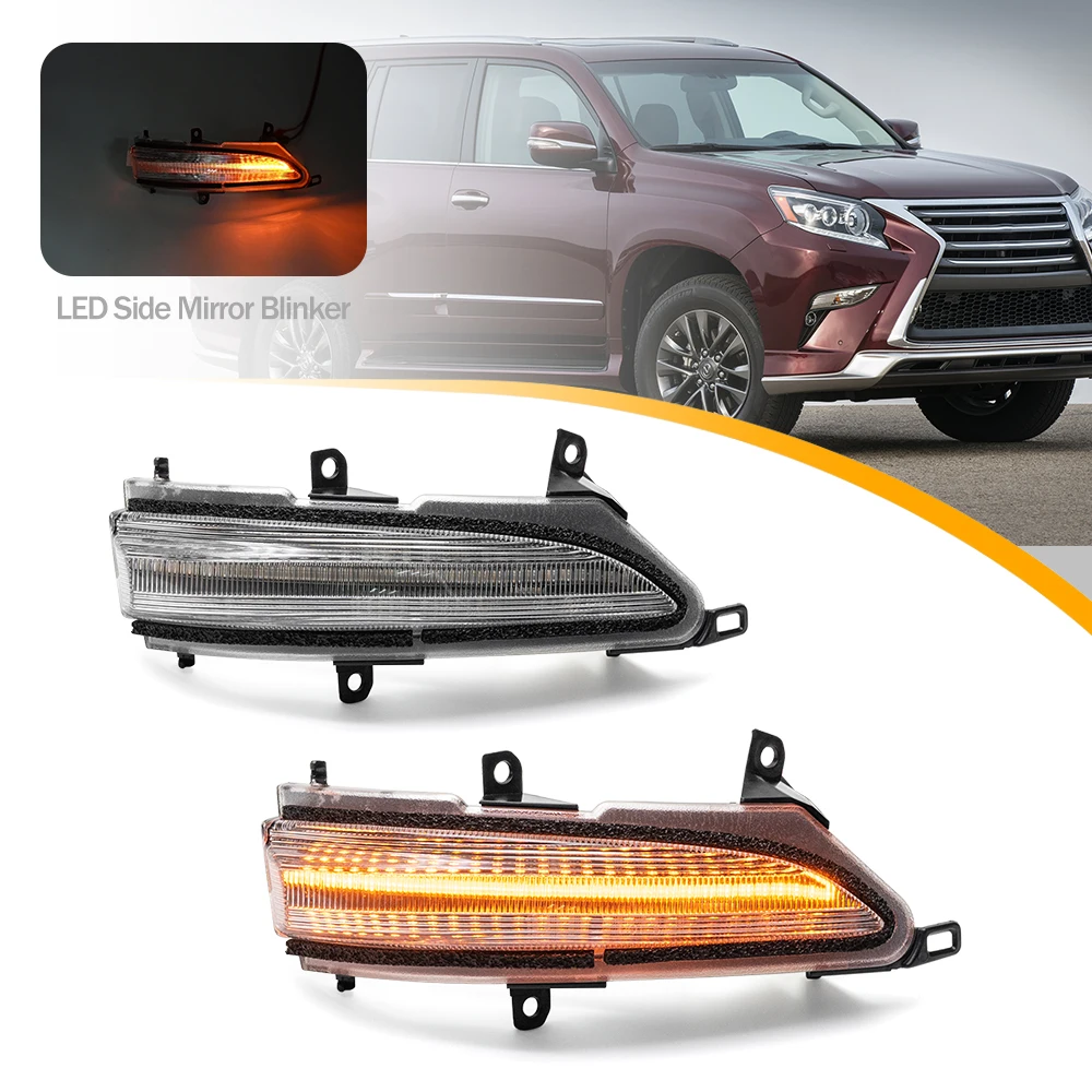 2X Led Turn Signal Light For Lexus GX460 LX570 LX450D 2013 2014 2015 2016 2017-2021 Dynamic Side Mirror Indicator Lamps Rearview