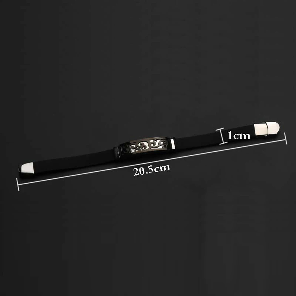 

2021 New Fashion Bracelet Stainless Steel Adjustable Bracelet Men's Wristband Black Groove Rudder Silicone Mesh PUNK Wholesale
