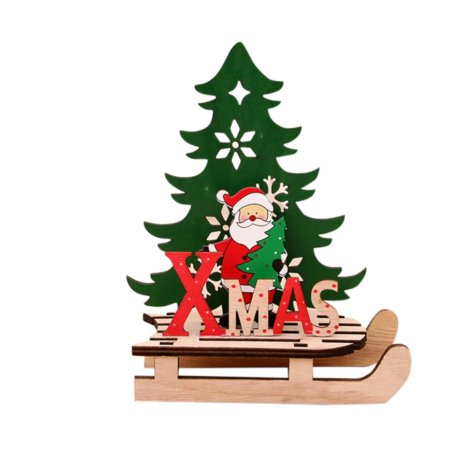 

80#2021Christmas Decorations Christmas Wooden Elk Santa Snowman Splicing Ornament Christmas DIY Decoration Navidad