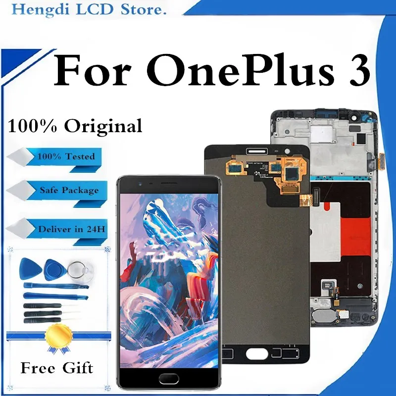 

Original For Oneplus 3 A3000 LCD Display Screen Touch Digitizer With Frame For Oneplus 3 A3000 A3003 Display Replace Part