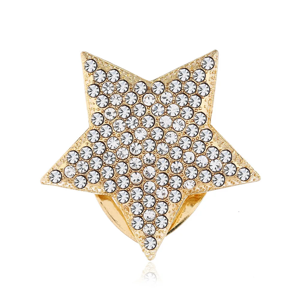 Пятиконечная звезда шелковый шарф Пряжка анти светильник сплав брошь со