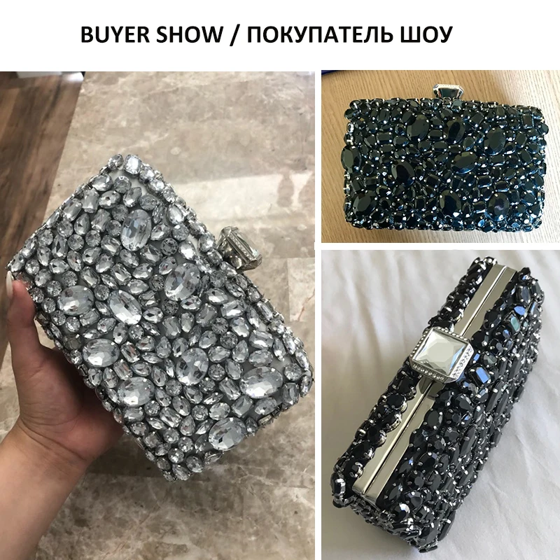 Женский клатч, вечерняя сумочка, украшенная бисером и кристаллами, Дамский Свадебный Кошелек, стразы, сумки серебристого и черного цвета, вечерняя сумочка-клатч для женщин