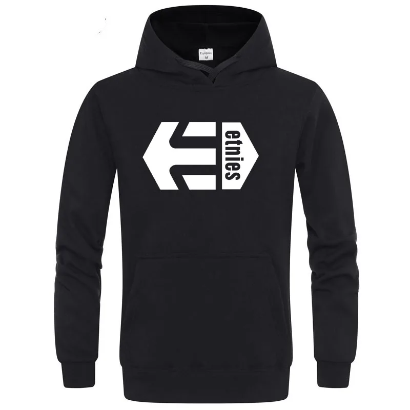 Новая однотонная мужская Толстовка Etnies черного и белого цвета 100% хлопок зимняя