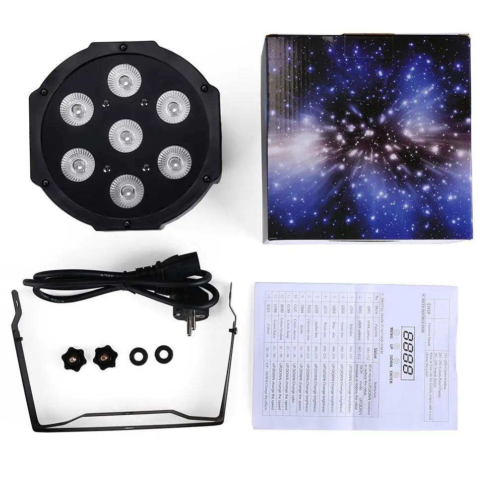 7x18 Вт LED Par огни RGBWA UV 6in1 DJ Wash свет сценический dmx лампа контроллер | Освещение
