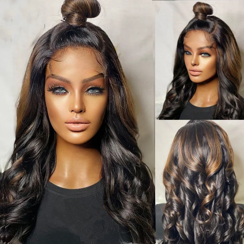 

Highlight Wig Malaysia Body Wave Wig Highlight 13*6 Lace Front Human Hair Wigs Honey Blonde Ombre Lace Front Wig Remy