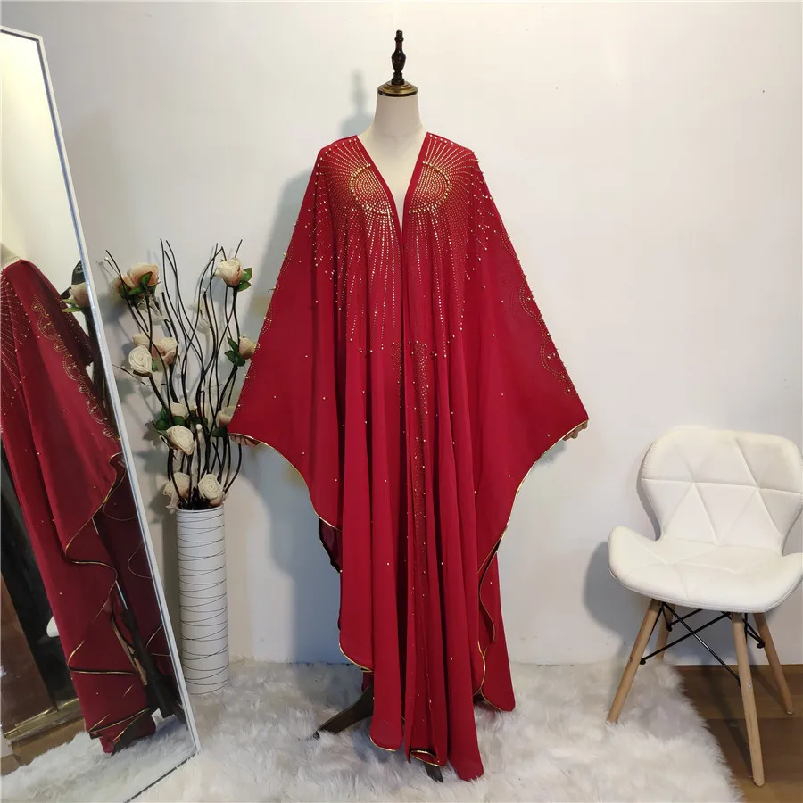 

Donsignet Muslim Dress Ramadan Luxury Arab Bat Sleeve Robe Diamond Dress Muslim Abaya Muslim Fashion Abaya Turkey Abaya Dubai