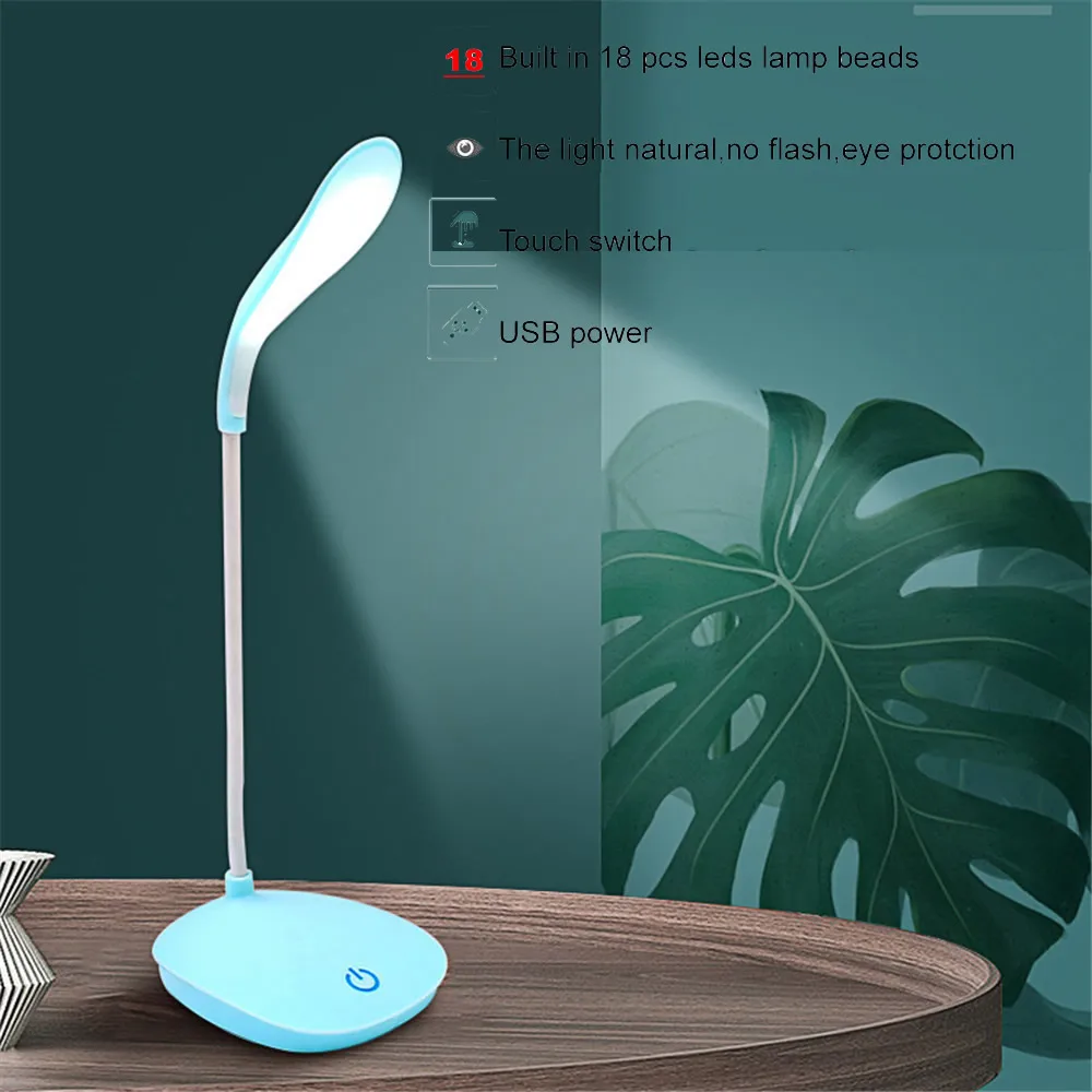 Портативная 3 режима USB Светодиодная настольная лампа с зажимом Гибкая