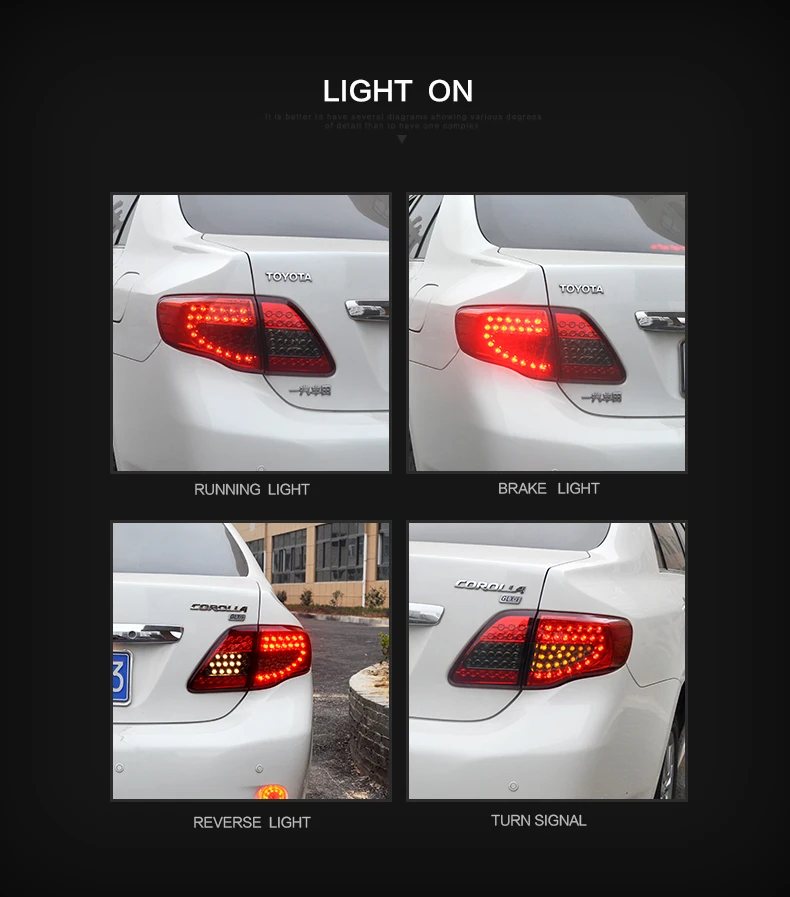 Автомобильный Стайлинг задний фонарь для Toyota Corolla 2008 2009 2010 2011 светодиодный