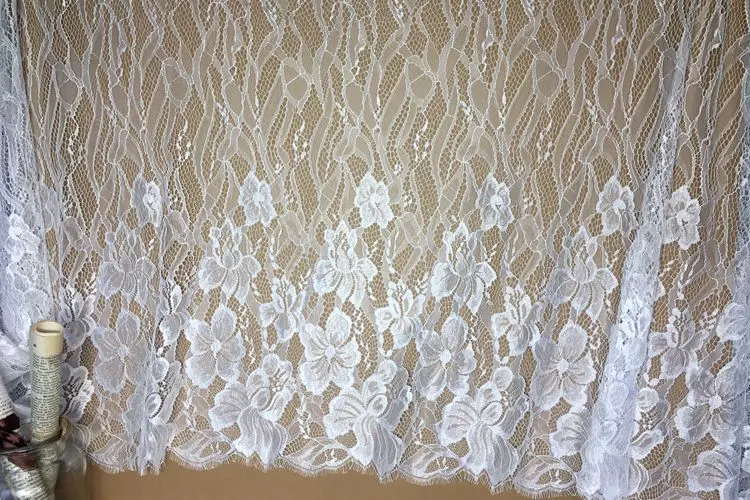 

wide 150cm length 300cm / lot eyelash lace fabric diy bridal wedding dress lace embroidery clothes accessories