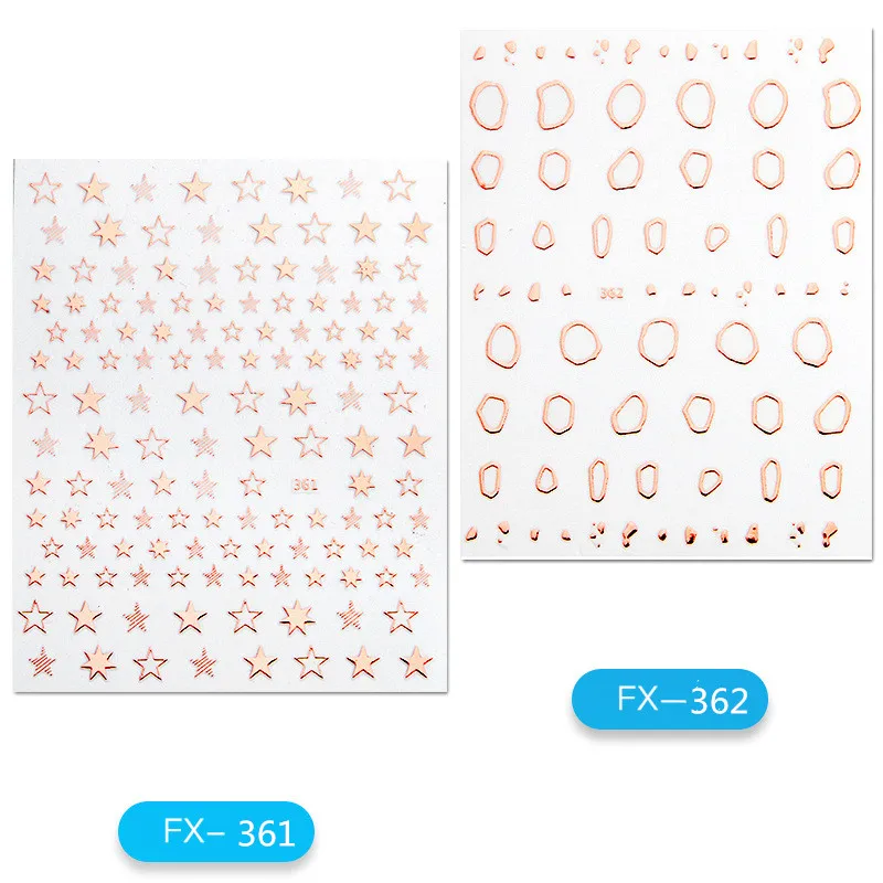 Золотые 3D наклейки для ногтей полоски линий геометрическое сердце самоклеящиеся