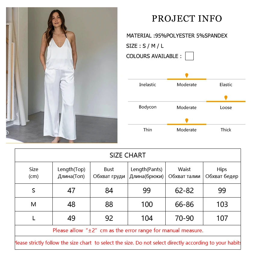 

HiLoc White Sleepwear Camisole Backless Sleep Tops Pyjamas For Women Slit Pajamas With Pants Home Suit Satin Spring Nightie 2021