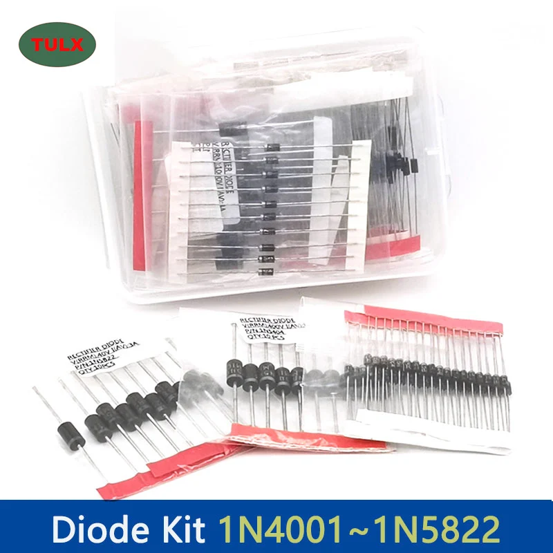 350pcs rectifier diode box kit FR107 FR207 1N4148 1N4001 1N4004 1N4007 1N5408 1N5819 1N5822 Schottky fast switching diode kit