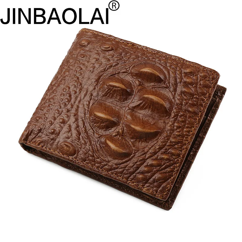 JINBAOLAI/мужские кошельки из натуральной кожи хит продаж 2020 Короткий Мужской