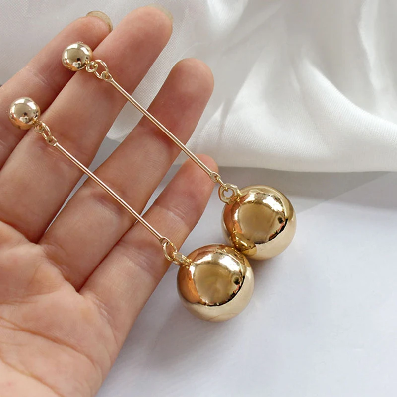 SRCOI золотой серебряный цвет металлический круглый шар длинная цепочка висячие