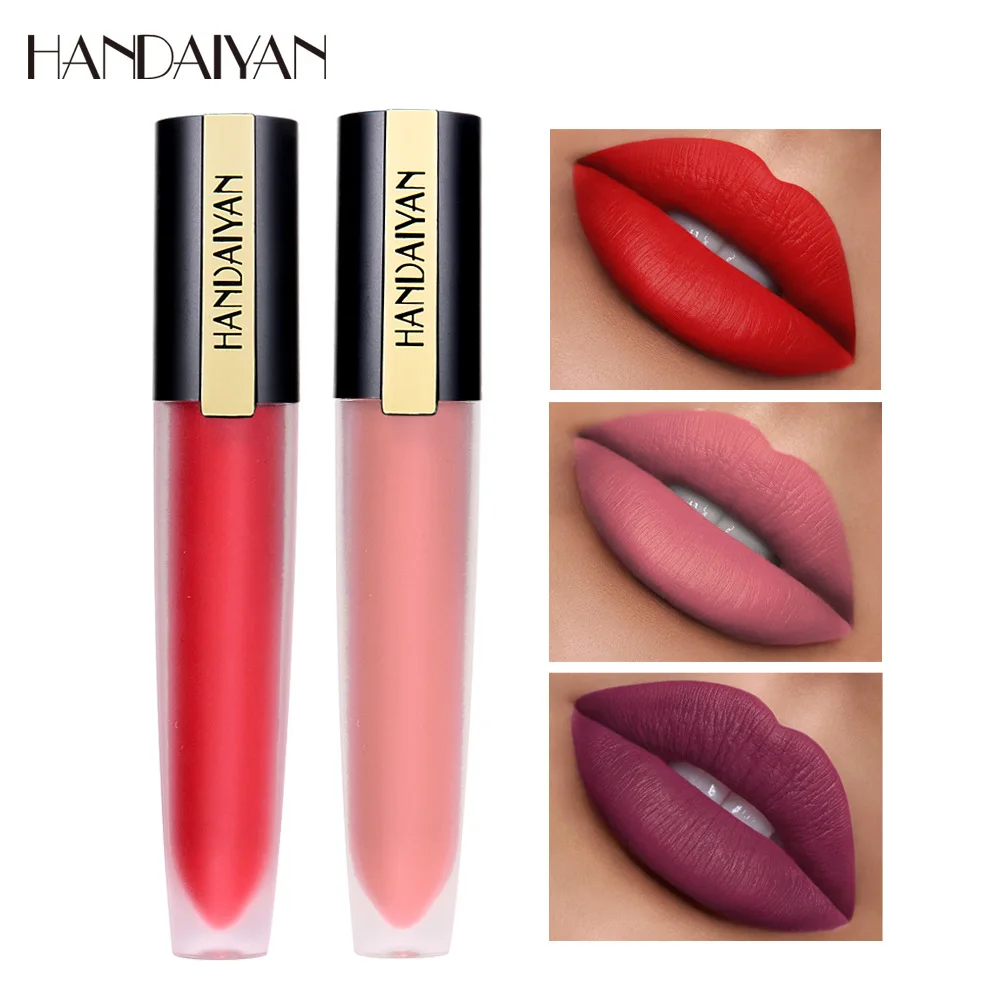 

Fountain Pen Liquid Matte Lip Gloss Velvet Lipstick Waterproof Non-stick Cup Lasting Moisturizing Lip Glaze HANDAIYAN Cosmetics