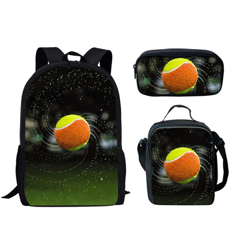 Спортивный рюкзак для девочек, детский школьный ранец с 3D рисунком теннисных мячей, модные ранцы для подростков