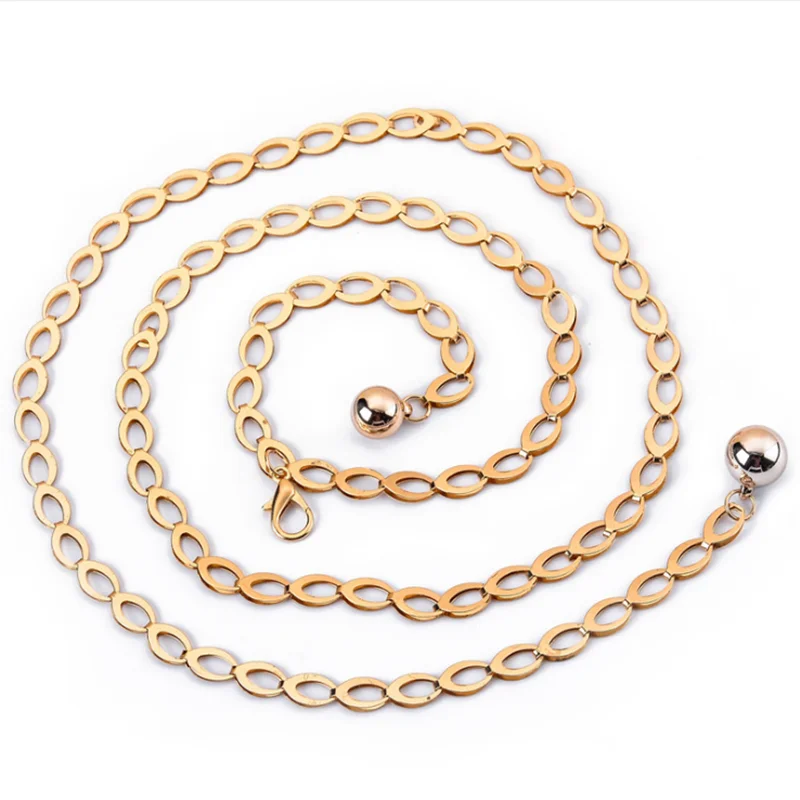 

High Waist Gold Silver Belts For Women Fashion Waistbands All-match Belt For Party Jewelry Dress Waist Metal Chain Belts