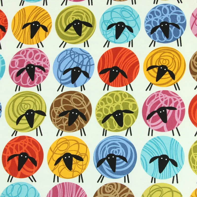 Милая овечья хлопковая простая ткань по двору/(ширина: 43 &quot/110 см)|Ткань| |