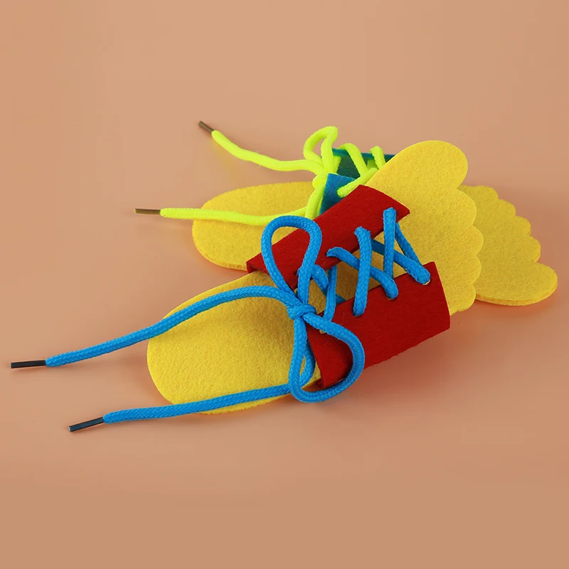 Умная детская деревянная Обувь На Шнуровке Для детей развивающая игрушка для