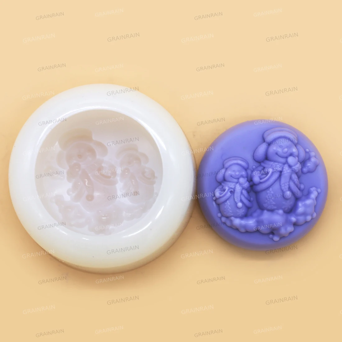 Зернистый Снеговик Мыло плесень Силиконовая Рождественская прессформа для