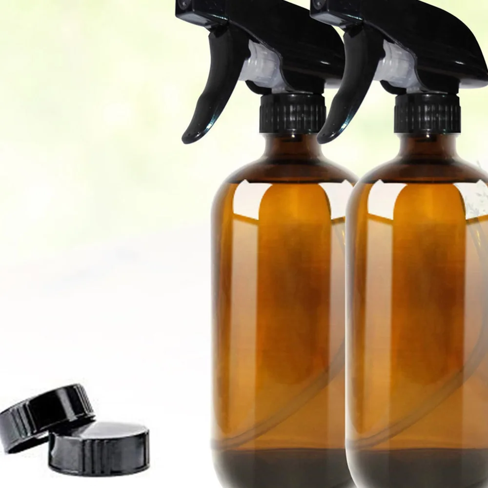 

1 Set of Glass Spray Bottle Reusable Subpackaging Bottle Refillble Bottle Cosmetics Container Blue (2Pcs 500ml Bottles, 2Pc Pres