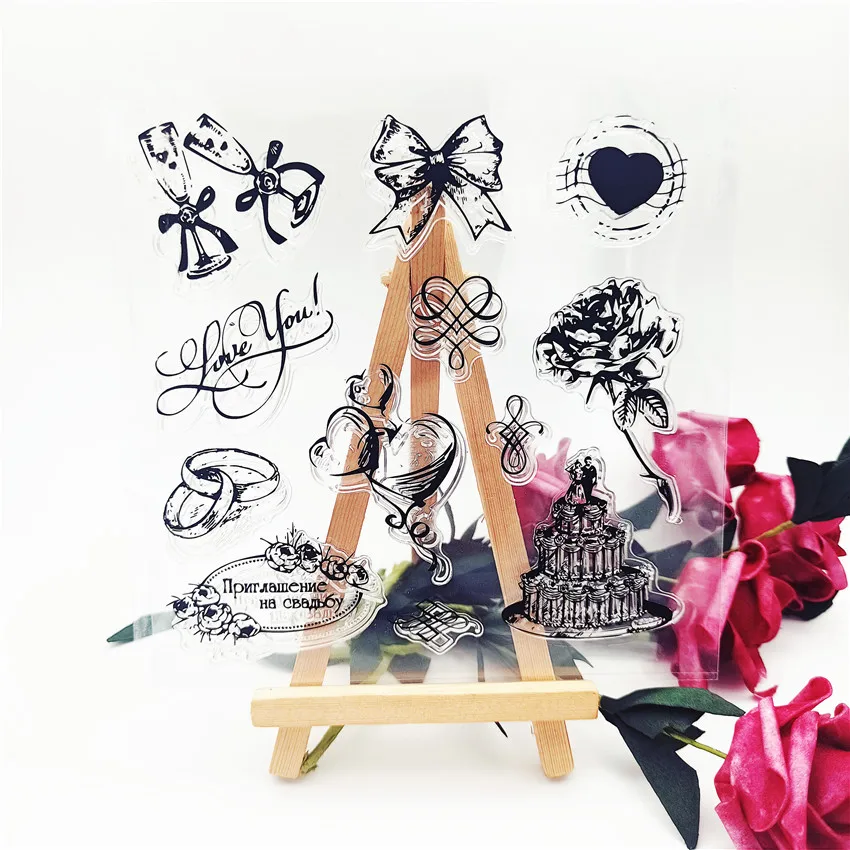 14*14.5CM Hot sale bow Transparent Clear Stamps / Silicone Seals Roller Stamp for DIY scrapbooking photo album/Card Making | Дом и сад